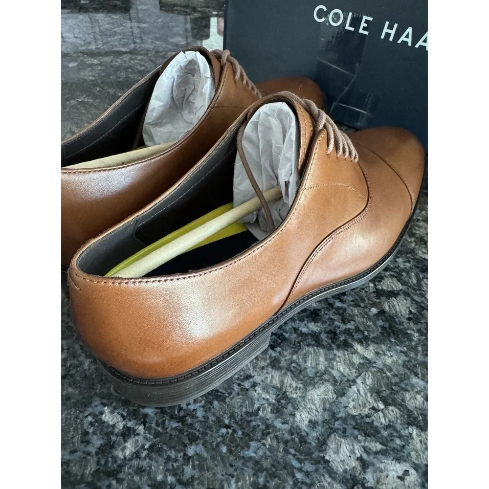Cole Haan Hawthorne Cap Toe Oxford British Tan Leather Shoes C38721 Mens 10.5